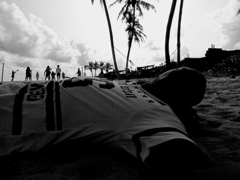beach shot in monochrome