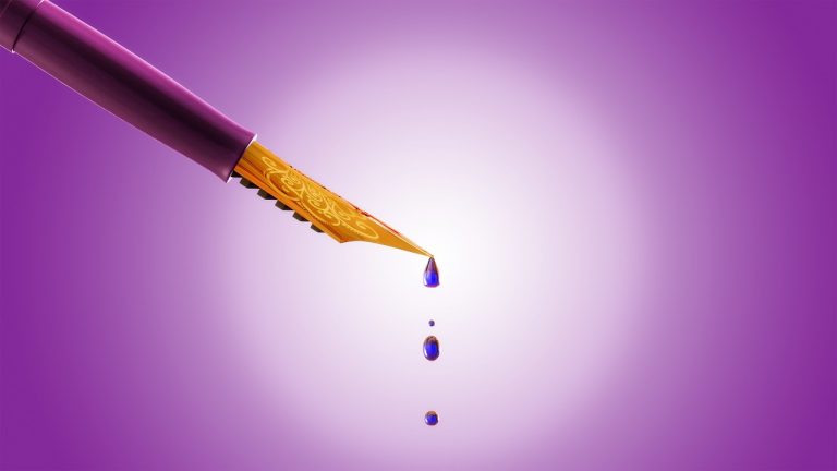 dripping fountain pen